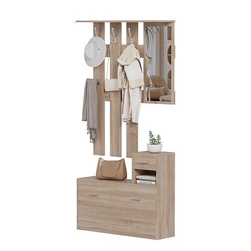 B2bmarkt ΕΠΙΠΛΟ ΕΙΣΟΔΟΥ ΜΕ ΚΑΘΡΕΦΤΗ GORN HM2473.01 ΜΕΛΑΜΙΝΗ ΣΕ ΣΟΝΑΜΑ 90x24x190Υεκ