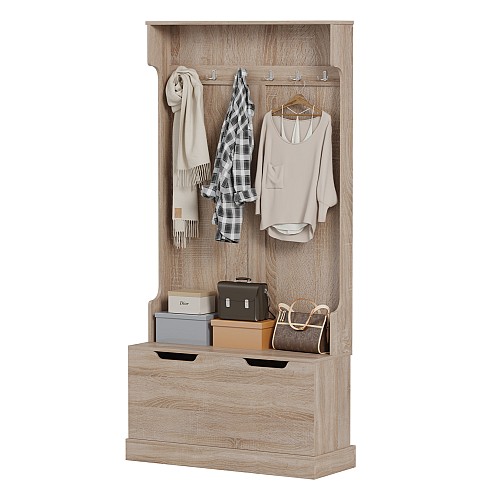 B2bmarkt ΕΠΙΠΛΟ ΕΙΣΟΔΟΥ KAYLOR HM2475.01 ΜΕ ΚΡΕΜΑΣΤΡΕΣ&ΑΠΟΘ.ΧΩΡΟ-MDF ΣΕ ΣΟΝΑΜΑ 93x34x180Υεκ