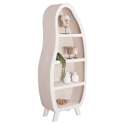 B2bmarkt ΡΑΦΙΕΡΑ ΣΕΙΡΑ SANTORINI HM18067 MDF ΣΕ ΥΠΟΛΕΥΚΟ ΧΡΩΜΑ 80x38x196Υεκ.