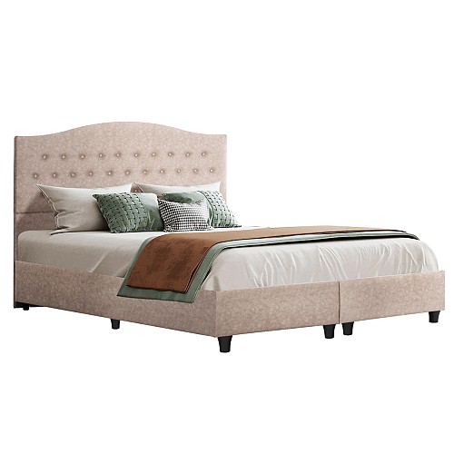 B2bmarkt ΚΡΕΒΑΤΙ MALENA HM638.22 ΜΠΕΖ ΥΦΑΣΜΑ Τ. NUBUCK ΓΙΑ ΣΤΡΩΜΑ 150x200εκ.