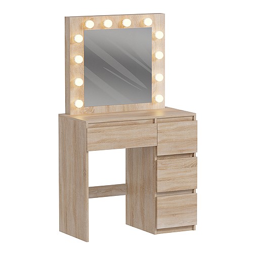 B2bmarkt ΤΟΥΑΛΕΤΑ ΜΕ ΦΩΤΙΣΜΟ LED & ΣΥΡΤΑΡΙΑ KEITLIN HM2499.01 ΜΕΛΑΜΙΝΗ ΣΕ SONAMA 80x40x140Υεκ