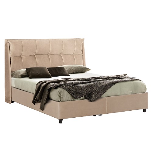 B2bmarkt ΚΡEΒΑΤΙ ΜΕ ΑΠΟΘΗΚΕΥΤΙΚΟ ΧΩΡΟ DREAMLET HM716 ΜΠΕΖ ΒΕΛΟΥΔΟ- ΓΙΑ ΣΤΡΩΜΑ 160x200εκ.