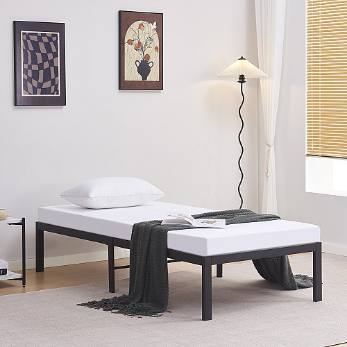 B2bmarkt ΚΡΕΒΑΤΙ-ΥΠΟΣΤΡΩΜΑ RANTO HM695.01 ΜΕΤΑΛΛΙΚΟ ΜΑΥΡΟ ΓΙΑ ΣΤΡΩΜΑ 190x90εκ
