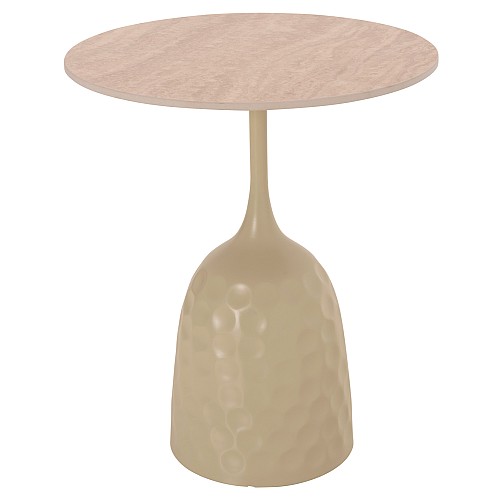 B2bmarkt ΤΡΑΠΕΖΙ ΣΑΛΟΝΙΟΥ LONGSTEM HM18317.04 ΒΑΣΗ ΣΑΜΠΑΝΙ--ΚΕΡΑΜΙΚΟ TOP TRAVERTINE STONE Φ50