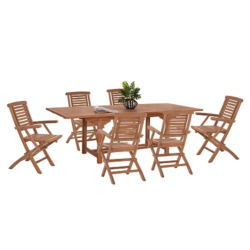 B2bmarkt ΣΕΤ ΤΡΑΠΕΖΑΡΙΑΣ CRANDER HM21288 ΤΡΑΠΕΖΙ & 6 ΠΟΛΥΘΡΟΝΕΣ ΠΤΥΣΣΟΜΕΝΕΣ-ΤΕΑΚ