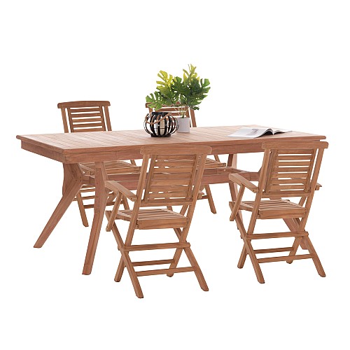 B2bmarkt ΣΕΤ ΤΡΑΠΕΖΑΡΙΑΣ WONDER HM21290 ΤΡΑΠΕΖΙ & 4 ΠΟΛΥΘΡΟΝΕΣ ΠΤΥΣΣΟΜΕΝΕΣ-ΤΕΑΚ
