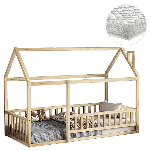 B2bmarkt ΚΡΕΒΑΤΙ ΠΑΙΔΙΚΟ ΜΕ ΣΤΡΩΜΑ HOUSER HM21315 ΞΥΛΟ ΠΕΥΚΟΥ ΣΕ ΦΥΣΙΚΟ--ΣΤΡΩΜΑ 90x190εκ