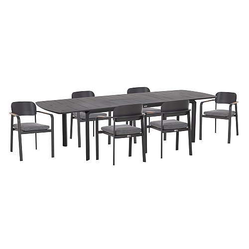 B2bmarkt ΣΕΤ ΤΡΑΠΕΖΑΡΙΑΣ ΕΞ.ΧΩΡΟΥ 6 ΘΕΣΕΩΝ ELARA HM10726.01 ΓΚΡΙ ΑΛΟΥΜΙΝΙΟ-ΕΠΕΚΤΕΙΝΟΜΕΝΟ ΤΡΑΠΕΖΙ