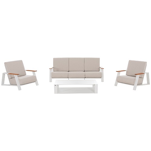 B2bmarkt ΣΕΤ ΣΑΛΟΝΙ 4ΤΜΧ LAITH HM6551.02 ΑΛΟΥΜΙΝΙΟ & ΜΑΞΙΛΑΡΙΑ ΣΕ ΚΡΕΜ