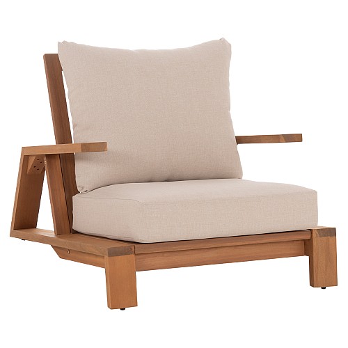 B2bmarkt ΠΟΛΥΘΡΟΝΑ LOUNGE MIREX HM6641 ΞΥΛΟ ΑΚΑΚΙΑΣ ΦΥΣΙΚΟ-ΕΚΡΟΥ ΜΑΞΙΛΑΡΙΑ 80x96x62Υεκ
