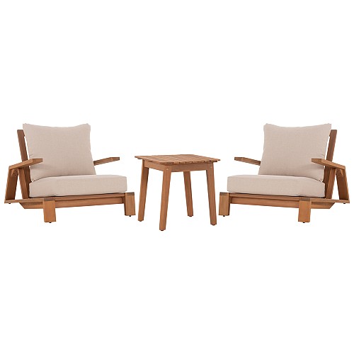 B2bmarkt LOUNGE ΣΕΤ MIREX HM10893 ΤΡΑΠΕΖΑΚΙ & 2 ΠΟΛΥΘΡΟΝΕΣ--ΞΥΛΟ ΑΚΑΚΙΑΣ--ΕΚΡΟΥ ΜΑΞΙΛΑΡΙΑ