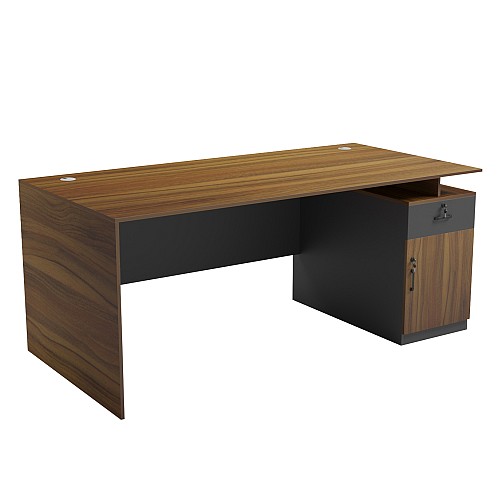 B2bmarkt ΓΡΑΦΕΙΟ ΜΕ ΔΕΞΙΟ ΝΤΟΥΛΑΠΙ TACTIC HM18387.03 ΜΕΛΑΜΙΝΗ ΣΕ ΚΑΡΥΔΙ-ΓΚΡΙ 180x90x76Υεκ