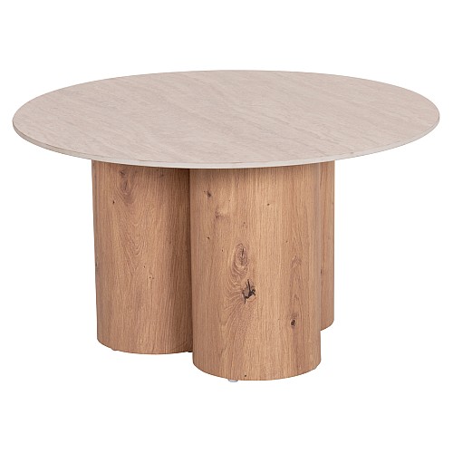 B2bmarkt ΤΡΑΠΕΖΙ ΣΑΛΟΝΙΟΥ SILVA HM18443 ΚΕΡΑΜΙΚΟ TOP ΟΨΗ ΤΡΑΒΕΡΤΙΝΑΣ-MDF ΦΥΣΙΚΟ Φ80x45Υεκ.