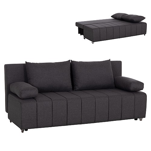 B2bmarkt ΚΑΝΑΠΕΣ ΚΡΕΒΑΤΙ ΤΡΙΘΕΣΙΟΣ KEND HM3313.01 ΥΦΑΣΜΑ ΣΕ ΓΚΡΙ 188x85x82Υεκ.