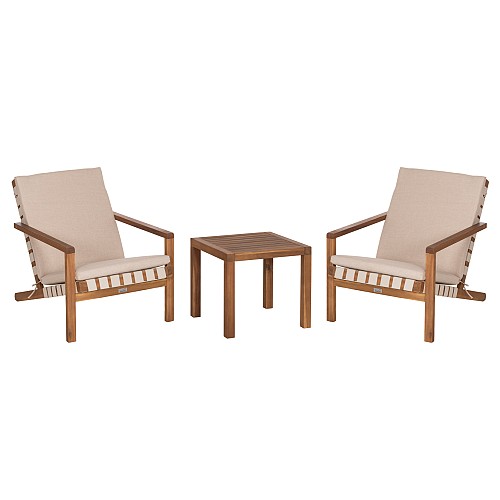 B2bmarkt LOUNGE ΣΕΤ ΕΞ.ΧΩΡΟΥ 3ΤΜΧ DAME HM10982 ΞΥΛΟ ΑΚΑΚΙΑΣ--ΣΧΟΙΝΙ STRAP & ΜΑΞΙΛΑΡΙΑ ΣΕ ΜΠΕΖ