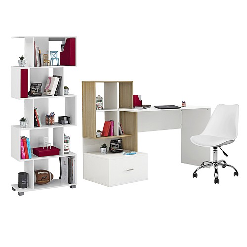B2bmarkt ΦΟΙΤΗΤΙΚΟ ΣΕΤ 3ΤΜΧ HM11205 ΓΡΑΦΕΙΟ-ΒΙΒΛΙΟΘΗΚΗ-ΚΑΡΕΚΛΑ--ΛΕΥΚΟ