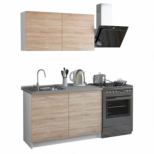 B2bmarkt ΣΥΝΘΕΣΗ ΚΟΥΖΙΝΑΣ BLAINE ΜΕΛΑΜΙΝΗ SONAMA-ΛΕΥΚΟ HM2439 120x46-29,2εκ.