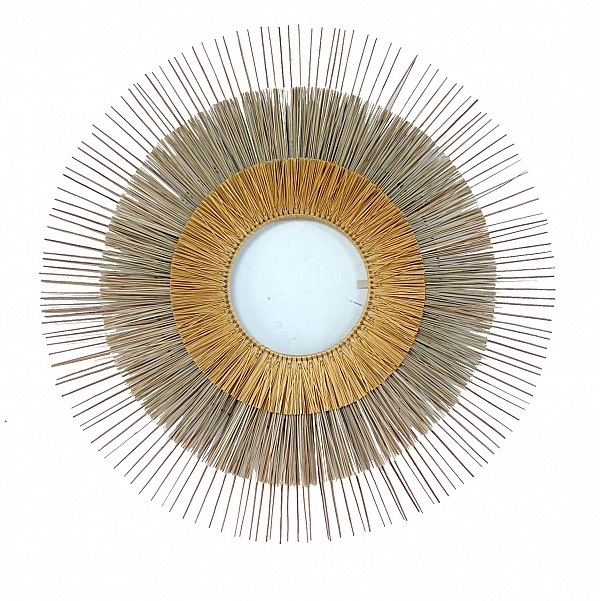 B2bmarkt ΚΑΘΡΕΠΤΗΣ ΜΕ ΠΛΑΙΣΙΟ MENDONG GRASS Φ105εκ ΣΕ ΧΡΩΜΑ ΦΥΣΙΚΟ ΧΡΥΣΟ HM7798