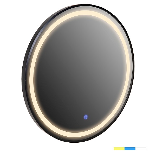 B2bmarkt ΚΑΘΡΕΠΤΗΣ ΤΟΙΧΟΥ ΣΤΡΟΓΓΥΛΟΣ HM9579.01 ΑΛΟΥΜΙΝΙΟ ΣΕ ΜΑΥΡΟ-ΦΩΤΙΣΜΟΣ LED Φ60x3εκ.