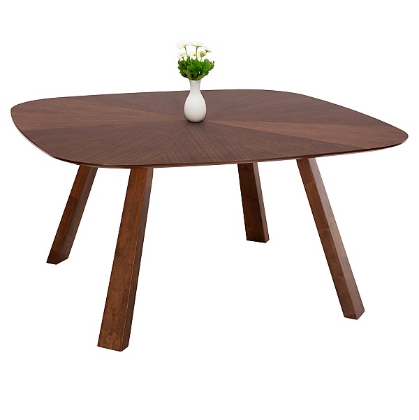 B2bmarkt ΤΡΑΠΕΖΙ ΤΡΑΠΕΖΑΡΙΑΣ RINER HM9733 MDF ΜΕ ΚΑΠΛΑΜΑ ΚΑΡΥΔΙΑΣ 150x150x75Υ εκ.