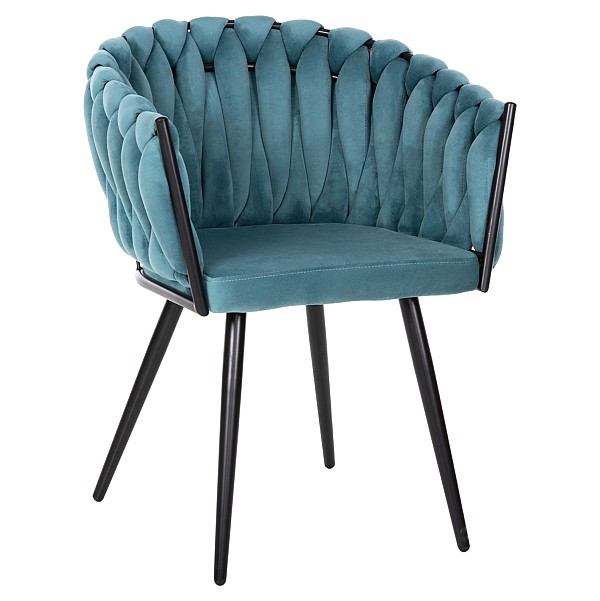 B2bmarkt ΠΟΛΥΘΡΟΝΑΚΙ LUANDA HM8741.05 ΤΙΡΚΟΥΑΖ ΒΕΛΟΥΔΟ-ΜΑΥΡΑ ΜΕΤΑΛΛΙΚΑ ΠΟΔΙΑ 62x54x79Υεκ.