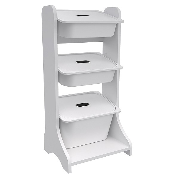 B2bmarkt ΕΠΙΠΛΟ ΑΠΟΘΗΚΕΥΣΗΣ FRED HM18207.01 ΛΕΥΚΗ ΜΕΛΑΜΙΝΗ 44x35x90Υεκ.