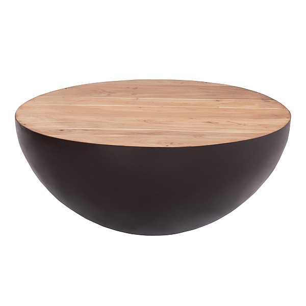 B2bmarkt ΔΙΑΚΟΣΜΗΤΙΚΟ ΤΡΑΠΕΖΙ ΣΑΛΟΝΙΟΥ BOWL Φ89,5X39Yεκ. RUSTY ΜΕ ΞΥΛΟ ΑΚΑΚΙΑΣ HM8717.22
