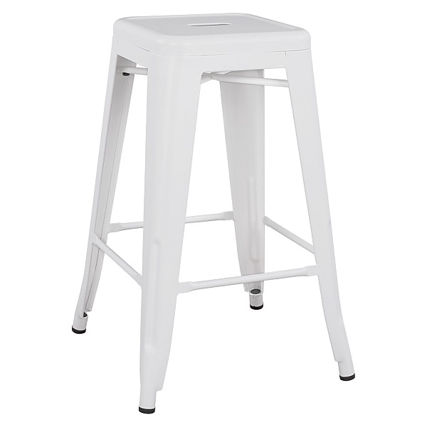 B2bmarkt ΣΚΑΜΠΟ ΜΕΣΑΙΟΥ ΥΨΟΥΣ ΜΕΤΑΛΛΙΚΟ MELITA-PRO HM8573.41 ΛΕΥΚΟ ΜΑΤ 43x43x67Υεκ.