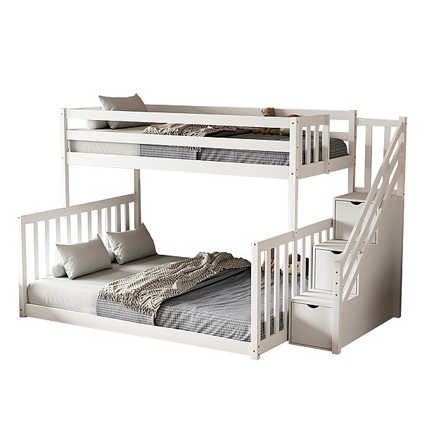 B2bmarkt ΠΑΙΔΙΚH ΚΟΥΚΕΤΑ BEAMER HM711.03 ΞΥΛΟ ΠΕΥΚΟΥ ΣΕ ΛΕΥΚΟ-ΣΤΡΩΜΑΤΑ 90-140x190εκ