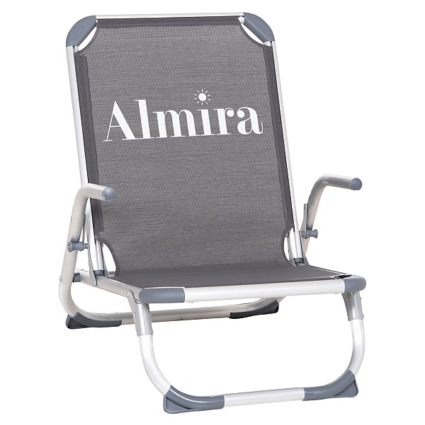 B2bmarkt ΚΑΡΕΚΛΑΚΙ ΠΑΡΑΛΙΑΣ ΑΛΟΥΜINIOY ΒΑΡ.ΤΥΠΟΥ ΨΗΛΗ ΠΛΑΤΗ ALMIRA HM5053.10 ΓΚΡΙ 55x71x66Υεκ