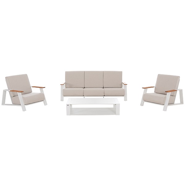 B2bmarkt ΣΕΤ ΣΑΛΟΝΙ 4ΤΜΧ LAITH HM6551.02 ΑΛΟΥΜΙΝΙΟ & ΜΑΞΙΛΑΡΙΑ ΣΕ ΚΡΕΜ