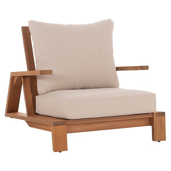 B2bmarkt ΠΟΛΥΘΡΟΝΑ LOUNGE MIREX HM6641 ΞΥΛΟ ΑΚΑΚΙΑΣ ΦΥΣΙΚΟ-ΕΚΡΟΥ ΜΑΞΙΛΑΡΙΑ 80x96x62Υεκ