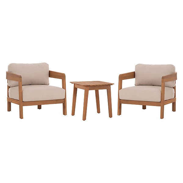 B2bmarkt LOUNGE ΣΕΤ SOLARA HM10892 ΤΡΑΠΕΖΑΚΙ & 2 ΠΟΛΥΘΡΟΝΕΣ--ΞΥΛΟ ΑΚΑΚΙΑΣ--ΕΚΡΟΥ ΜΑΞΙΛΑΡΙΑ