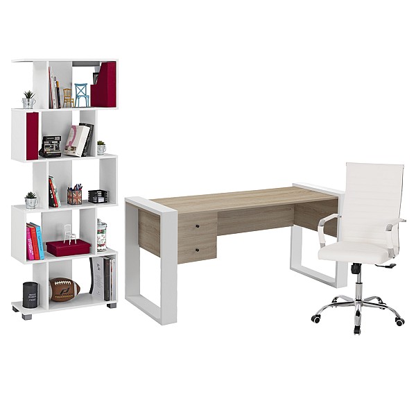 B2bmarkt ΦΟΙΤΗΤΙΚΟ ΣΕΤ 3ΤΜΧ HM11206 ΓΡΑΦΕΙΟ-ΒΙΒΛΙΟΘΗΚΗ-ΚΑΡΕΚΛΑ ΓΡΑΦΕΙΟΥ--ΛΕΥΚΟ