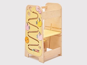 Elis Design Montessori Play 5 in 1 Yellow Πολυλειτουργικός Πύργος Εκμάθησης 75cm