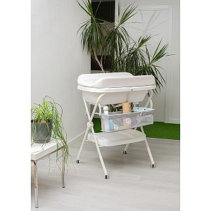 Interbaby Μπανιέρα-Αλλαξιέρα Με Γλύστρα Dino White