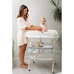 Interbaby Μπανιέρα-Αλλαξιέρα Με Γλύστρα Dino White