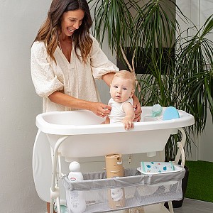 Interbaby Μπανιέρα-Αλλαξιέρα Με Γλύστρα Dino White