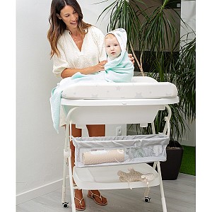 Interbaby Μπανιέρα-Αλλαξιέρα Με Γλύστρα Dino White