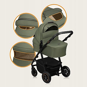 Lionelo Amber Plus Καρότσι Βρεφικό έως 22kg 3 σε 1 Green Forest