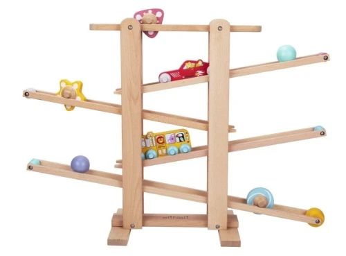 Eli Neli EliNeli Race XXL Montessori Ξύλινη Πίστα Αγώνων Σετ με Λεωφορείο και Αυτοκίνητο