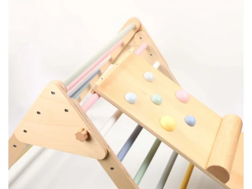 Eli Neli Montessori Pikler Color Σετ Τρίγωνο Και Ράμπα Διπλής Όψης με Επιφάνεια Αναρρίχησης