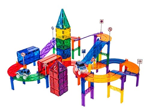 Eli Neli EliNeli Montessori Μαγνητικό Σετ Πίστας Αυτοκινήτων 100 Κομματιών