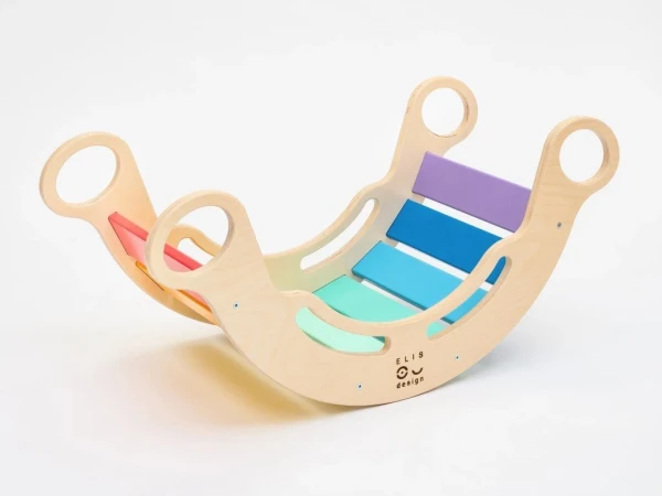 Eli Neli Elis Design Montessori Ξύλινη Κούνια 6 σε 1 Smile Rainbow