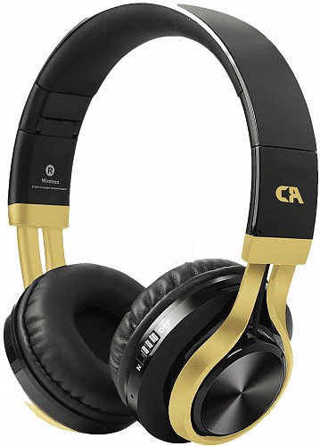 CRYSTAL AUDIO BT-01-KG BLUETOOTH BLACK-GOLD OVER-EAR HEADPHONES