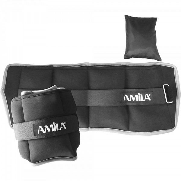 AMILA Βάρη Άκρων Wrist Ankle Weights Neoprene 2x2,5 kg - Μαύρο 44105