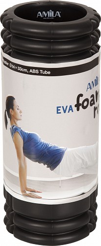 AMILA Foam Roller Plexus Φ14x33cm Μαύρο 96806