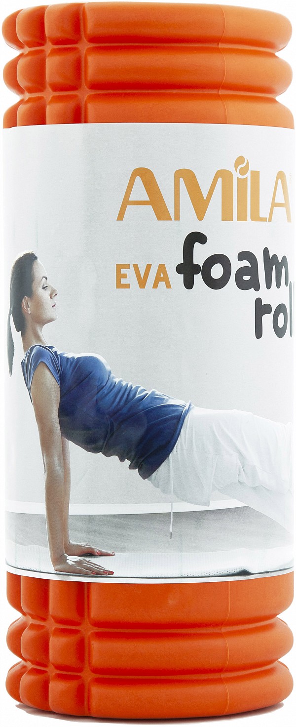AMILA Foam Roller Plexus Φ14x33cm Πορτοκαλί/Μαύρο 96821