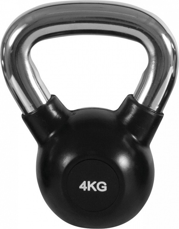 AMILA Kettlebell Rubber Cover Cr Handle 4 Kg - Μαύρο 90453