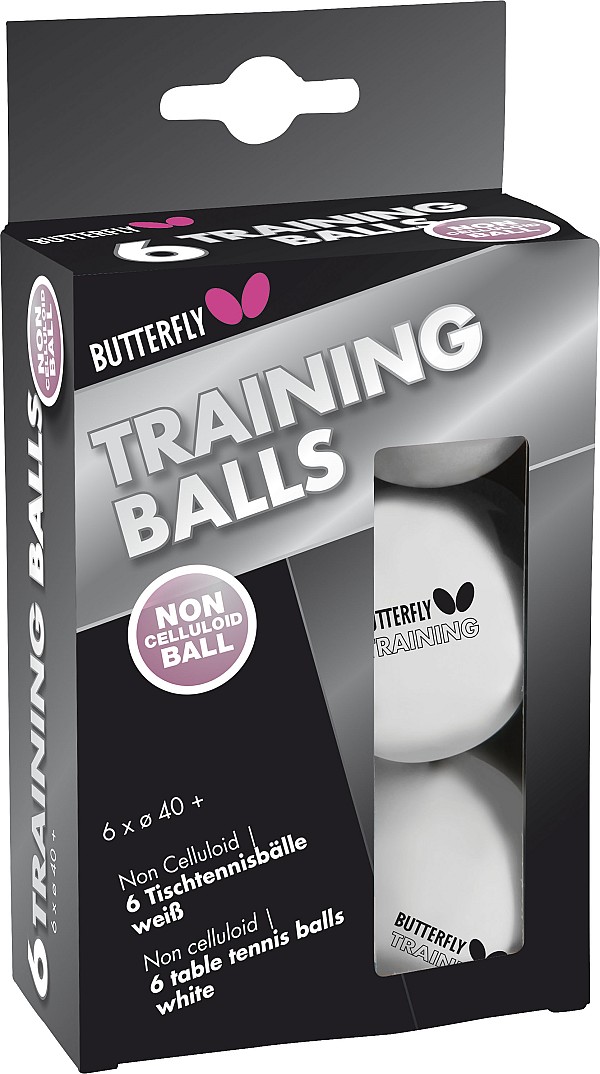 Μπαλάκια Ping Pong Butterfly Training 40+ 6 Τεμάχια Λευκά 97254